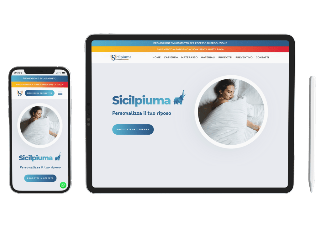 Preview del sito web di Sicilpiuma